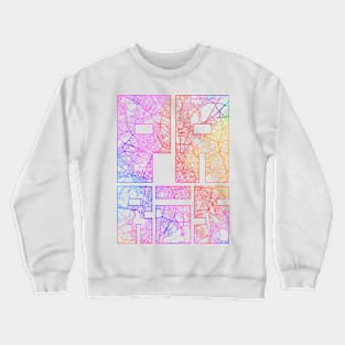 Paris, France City Map Typography - Colorful Crewneck Sweatshirt